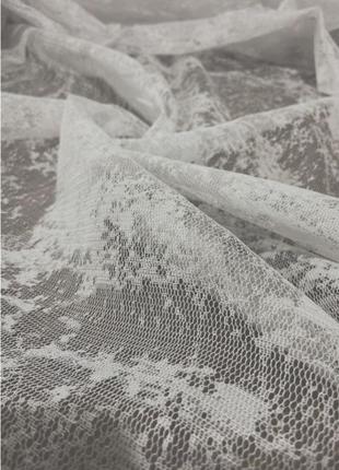 Пошитый тюль мраморный белый жакард 300х220 см2 фото