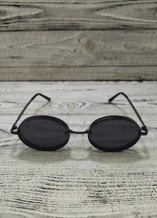 Солнцезащитные очки черные, овальные, унисекс, с поляризацией в металлической оправе2 фото