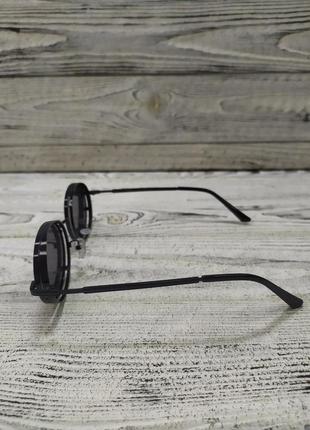 Солнцезащитные очки черные, овальные, унисекс, с поляризацией в металлической оправе5 фото