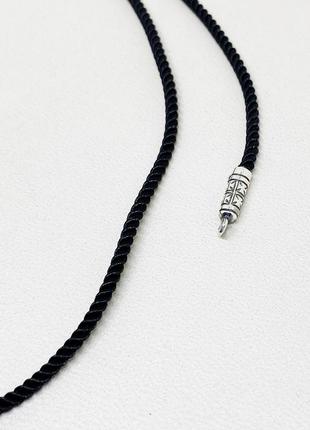 Шнурок шелковый "милан" с серебряной застежкой 40 0,98 г