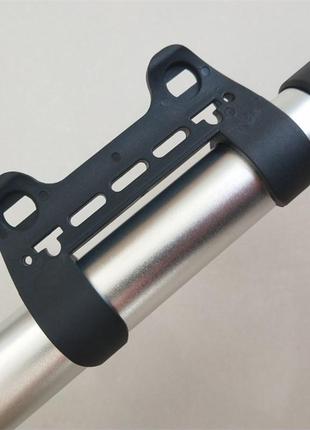 Портативний ручний насос для велосипеда, алюмінієвий насос (сріблястий)4 фото