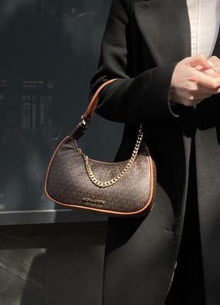 Женская сумка майкл корс коричневая michael kors piper small brown