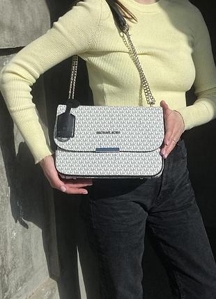 Женская сумка майкл корс белая michael kors zippy bag white