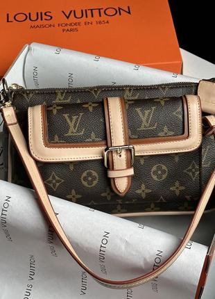 Женская сумка луи виттон коричневая louis vuitton diane brown/pink