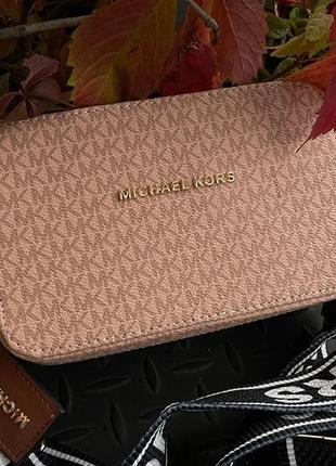 Женская сумка майкл корс розовая michael kors snapshot peach