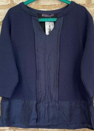 1, нарядная mango размер l структурированная  блуза с шифоновыми вставками манго