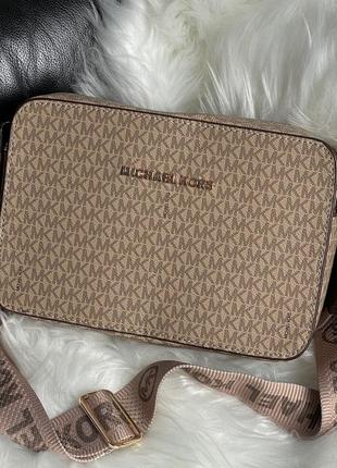 Жіноча сумка майкл корс бежева michael kors ginny crossbody bag beige