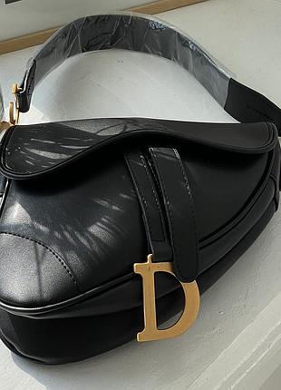 Женская сумка кристиан диор черная christian dior saddle black