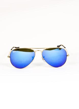 Окуляри сонцезахисні унісекс ray ban rb3025 gold blue mirror