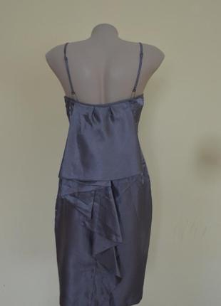 Шикарное фирменное нарядное платье с воланом на бретельках5 фото