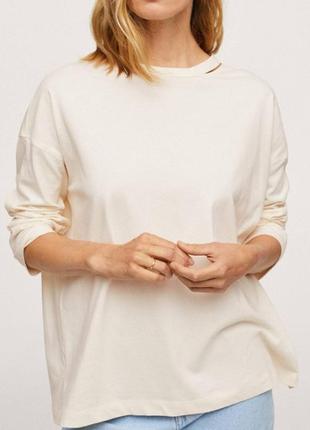 1, базовый хлопковый реглан оверсайз  размер  м-xl mango лонгслив