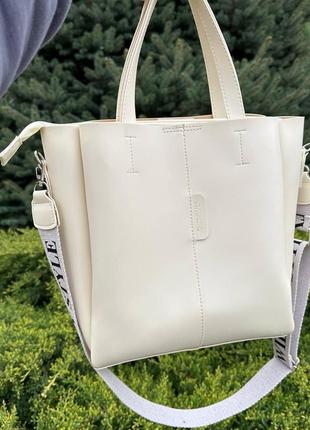 Стильная женская сумка на плечо качественная экокожа, женская сумочка вместительная мягкая5 фото