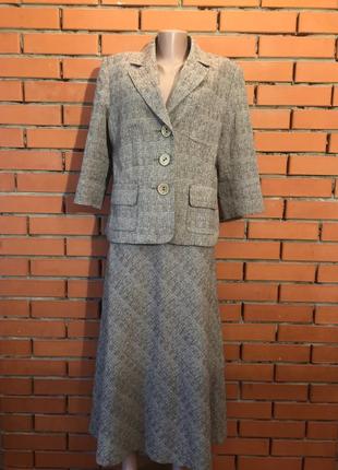 Лляний костюм з максі спідницею klass collection 48-50 р.