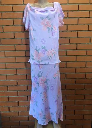 Легкий літній костюм з максі  спідницею essence 54 р.