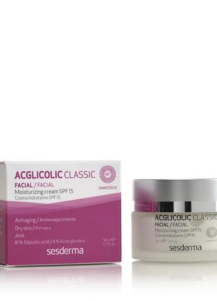 Увлажняющий крем sesderma acglicolic classic moisturizing cream spf 15 50 мл