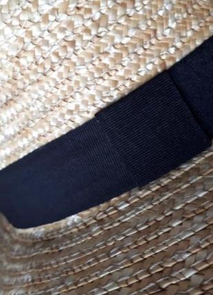 Шляпа канотье с черной лентой и широкими полями 8 см2 фото