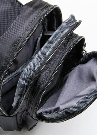 Небольшая мужская нагрудная сумка, баретка, слинг lanpad черная4 фото