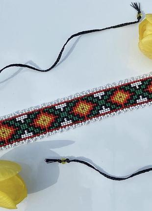 Ленточный гердан чокер из бисера