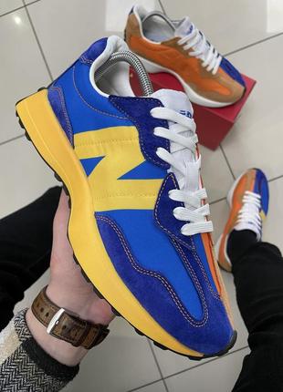 Кроссовки new balance 327 (сине-желтые)