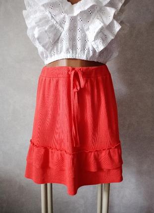Коттоновая тпикотажная расклешенная юбка 48-50-52 размера1 фото