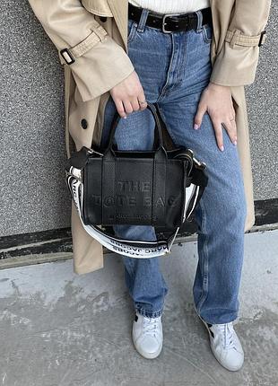 Женская сумка марк джейкобс черная marc jacobs small tote bag black