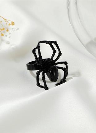 Женское регулируемое кольцо с пауком кристаллами лунным камнем блестящее круглое  мода тренд серебро титановая сталь подарок унисекс  нержавеющая