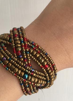 Браслет в осенних тонах из бисера