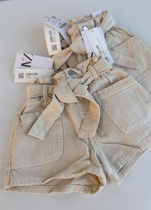 Zara джинсовые шорты багы на резинке