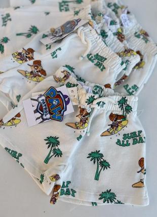 Zara paw 🐾 patrol молочные шорты бермуды хлопковые