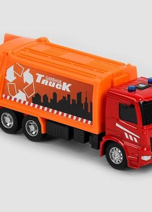 Машинка вантажівка іграшка сміттєвоз mercedes-benz arocs металевий наляля