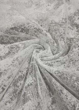 Пошитый тюль мраморный белый жакард 300х240 см3 фото