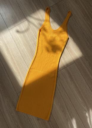 Супер эластичное платье в рубчик из вискозы1 фото