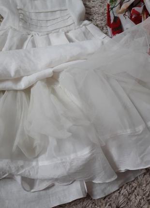 Шикарное льняное платье для девочки с пушистой юбкой  на возраст 6-8 лет ,brums,3 фото