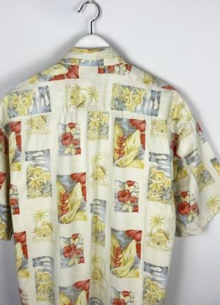 Винтажная гавайка с вигвамами летняя рубашка3 фото