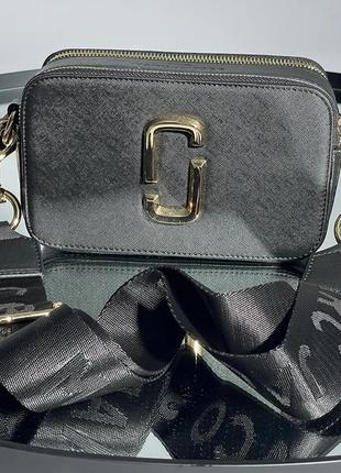 Женская сумка марк джейкобс черная marc jacobs the snapshot black/gold