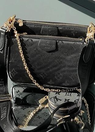 Жіноча сумка луї віттон чорна louis vuitton pochete multi black