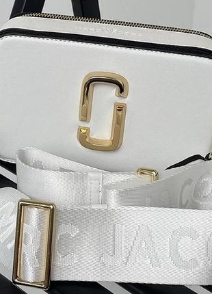 Женская сумка марк джейкобс белая marc jacobs the snapshot white/gold
