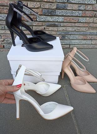 ❤️ шикарные туфли лодочки со стразами на ремешке