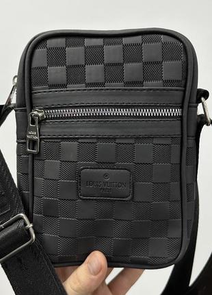 Мужская сумка луи виттон черная louis vuitton vertical messenger bag black
