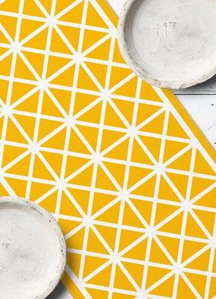 Доріжка на стіл (раннер) жовта мозаїка150х40 см (dr_23f005)