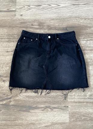 Черная джинсовая юбка h&m1 фото