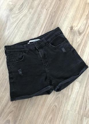 Джинсовые шорты bershka s черные