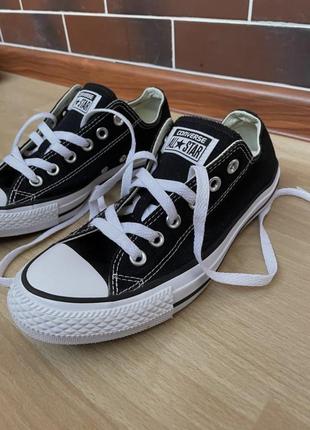 Черные низкие кеды converse all star m9166c black ( vans, nike, old skool )3 фото