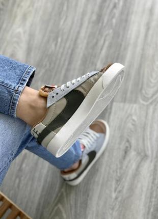 Молодежные мужские кожаные кроссовки nike blazer low 🆕 кеды найк блейзер4 фото