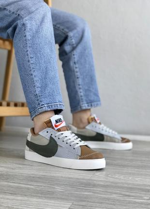 Молодежные мужские кожаные кроссовки nike blazer low 🆕 кеды найк блейзер2 фото