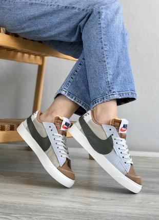 Молодежные мужские кожаные кроссовки nike blazer low 🆕 кеды найк блейзер8 фото