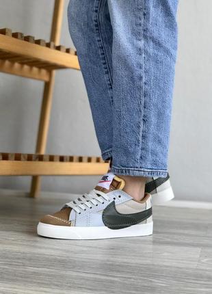 Молодежные мужские кожаные кроссовки nike blazer low 🆕 кеды найк блейзер9 фото