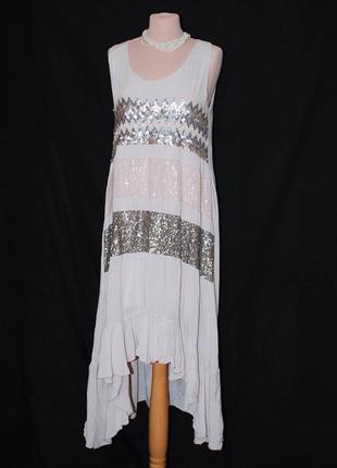 Италия сарафан платье с рюшей свободное с удлинённой спинкой пайетки.2 фото