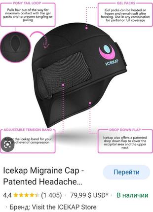 Шапочка от головных болей icekap migraine cap4 фото