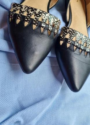 Черные кожаные брендовые открытые туфли мюли балетки босоножки jasper conran 382 фото